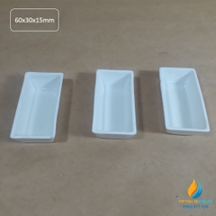 Thuyền sứ vuông, nung mẫu nhiệt độ cao phòng thí nghệm, kích thước dài 60mm, rộng 30mm, cao 15mm