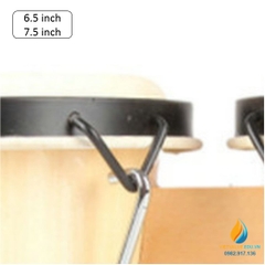 Trống bongos mặt trống kích thước 7.5 inch, dụng cụ học âm học cho học sinh