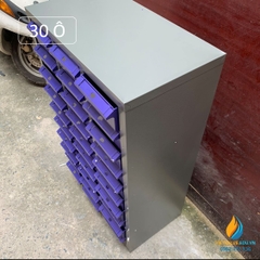 Tủ đựng linh kiện gồm 30 ngăn kéo bằng nhựa, kích thước 3000x550x880mm
