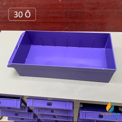 Tủ đựng linh kiện gồm 30 ngăn kéo bằng nhựa, kích thước 3000x550x880mm