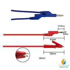 Dây nối mạch 1 đầu kẹp 1 đầu chuối chồng, dài 1m