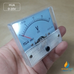 Vôn kế HUA dạng cơ, kim chỉ, phạm vi đo từ 0 đến 20V, độ chính xác cao