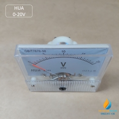 Vôn kế HUA dạng cơ, kim chỉ, phạm vi đo từ 0 đến 20V, độ chính xác cao