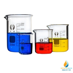 Cốc đốt thấp thành 600ml thủy tinh chịu nhiệt, vạch chia cỏ mỏ rót
