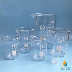 Cốc đốt thấp thành 600ml thủy tinh chịu nhiệt, vạch chia cỏ mỏ rót