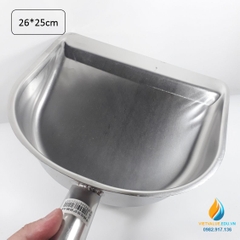 Xẻng inox vuông, xẻng xúc mẫu, kích thước 25cmx26cm cán dài 15cm, inox chất lượng cao