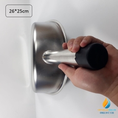 Xẻng inox vuông, xẻng xúc mẫu, kích thước 25cmx26cm cán dài 15cm, inox chất lượng cao