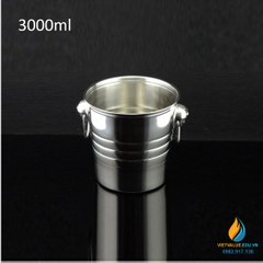 Xô inox  dung tích 3000ml có quai xách, vật tư pha chế