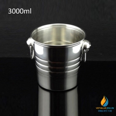 Xô inox  dung tích 3000ml có quai xách, vật tư pha chế