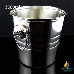 Xô inox  dung tích 3000ml có quai xách, vật tư pha chế