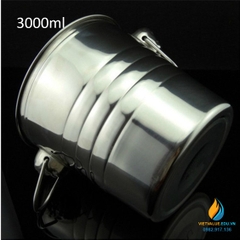 Xô inox  dung tích 3000ml có quai xách, vật tư pha chế