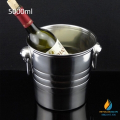 Xô inox  dung tích 5000ml có quai xách, vật tư pha chế