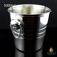 Xô inox  dung tích 5000ml có quai xách, vật tư pha chế