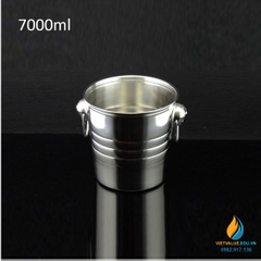 Xô inox  dung tích 7000ml có quai xách, vật tư pha chế