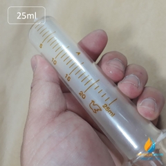 Bơm tiêm thủy tinh dung tích 25ml, xy lanh thủy tinh thí nghiệm hãng Bomex