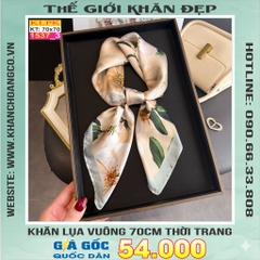 Khăn Phụ Kiện Lụa Vuông 70cm - Thế Giới Khăn Đẹp C1052_3