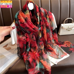 Khăn Lụa Tơ Tằm Thế Giới Khăn Đẹp cao cấp KLTT 17801