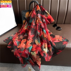 Khăn Lụa Tơ Tằm Thế Giới Khăn Đẹp cao cấp KLTT 17801
