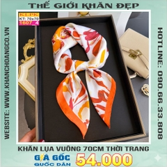 Khăn Phụ Kiện Lụa Vuông 70cm - Thế Giới Khăn Đẹp C1049_4