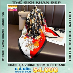 Khăn Phụ Kiện Lụa Vuông 70cm - Thế Giới Khăn Đẹp C1017_2