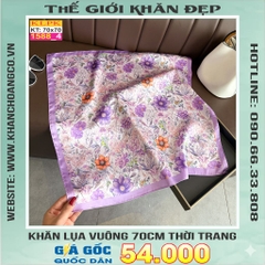 Khăn Phụ Kiện Lụa Vuông 70cm - Thế Giới Khăn Đẹp C1004_4