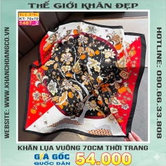 Khăn Phụ Kiện Lụa Vuông 70cm - Thế Giới Khăn Đẹp C1017_2