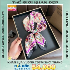 Khăn Phụ Kiện Lụa Vuông 70cm - Thế Giới Khăn Đẹp C1027_4