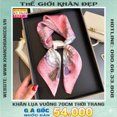 Khăn Phụ Kiện Lụa Vuông 70cm - Thế Giới Khăn Đẹp C1024_2