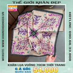 Khăn Phụ Kiện Lụa Vuông 70cm - Thế Giới Khăn Đẹp C1027_4