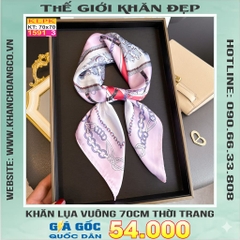 Khăn Phụ Kiện Lụa Vuông 70cm - Thế Giới Khăn Đẹp C1040_3