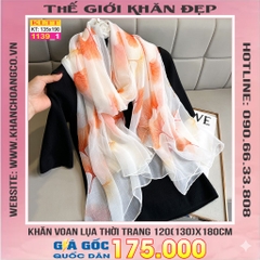 Khăn Lụa Tơ Tằm Thế Giới Khăn Đẹp cao cấp KLTT 13901