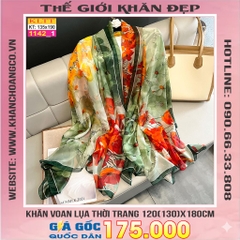 Khăn Lụa Tơ Tằm Thế Giới Khăn Đẹp cao cấp KLTT 14201