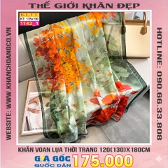 Khăn Lụa Tơ Tằm Thế Giới Khăn Đẹp cao cấp KLTT 14201