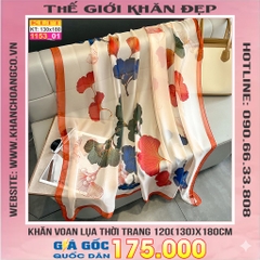 Khăn Lụa Tơ Tằm Thế Giới Khăn Đẹp cao cấp KLTT 15301