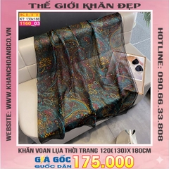 Khăn Lụa Tơ Tằm Thế Giới Khăn Đẹp cao cấp KLTT 16003