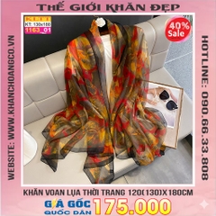 Khăn Lụa Tơ Tằm Thế Giới Khăn Đẹp cao cấp KLTT 16301
