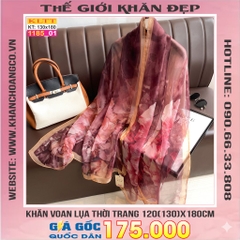 Khăn Lụa Tơ Tằm Thế Giới Khăn Đẹp cao cấp KLTT 18501