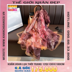Khăn Lụa Tơ Tằm Thế Giới Khăn Đẹp cao cấp KLTT 18501