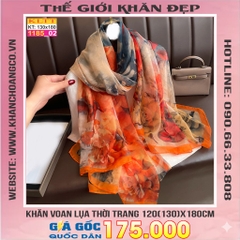 Khăn Lụa Tơ Tằm Thế Giới Khăn Đẹp cao cấp KLTT 18502
