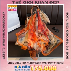 Khăn Lụa Tơ Tằm Thế Giới Khăn Đẹp cao cấp KLTT 18502