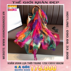 Khăn Lụa Tơ Tằm Thế Giới Khăn Đẹp cao cấp KLTT 19101