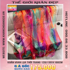 Khăn Lụa Tơ Tằm Thế Giới Khăn Đẹp cao cấp KLTT 19101