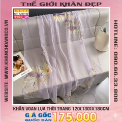 Khăn Lụa Tơ Tằm Thế Giới Khăn Đẹp cao cấp KLTT 19201