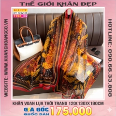Khăn Lụa Tơ Tằm Thế Giới Khăn Đẹp cao cấp KLTT 19302