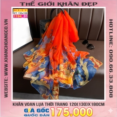 Khăn Lụa Tơ Tằm Thế Giới Khăn Đẹp cao cấp KLTT 19401