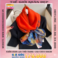 Khăn Lụa Tơ Tằm Thế Giới Khăn Đẹp cao cấp KLTT 19401