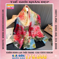 Khăn Lụa Tơ Tằm Thế Giới Khăn Đẹp cao cấp KLTT 19501