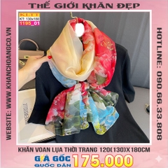 Khăn Lụa Tơ Tằm Thế Giới Khăn Đẹp cao cấp KLTT 19501