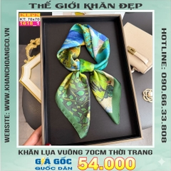 Khăn Phụ Kiện Lụa Vuông 70cm - Thế Giới Khăn Đẹp C1001_1