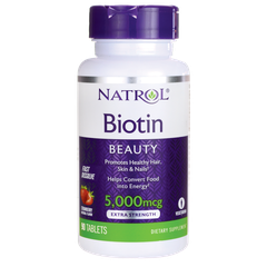 Viên uống hỗ trợ mọc tóc và chống rụng tóc Natrol Biotin 5,000mcg Fast Dissolve 250 viên